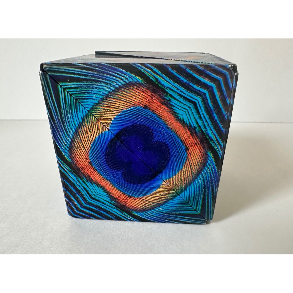 Shashibo Shape Shifting Box Magnetic Puzzle Cube Toy Fidget Peacock Purple Blue